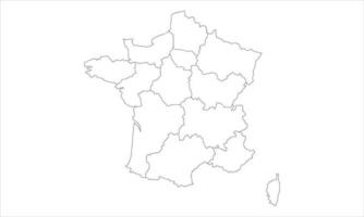 white background of France map with line art design vector