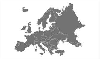 Grey europe map vector