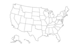 white background of America map with line art design vector