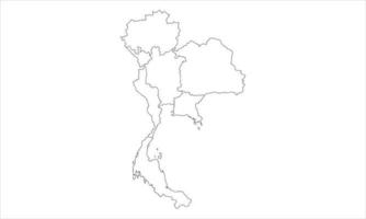 white background of Thailand map with line art design