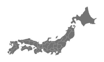 Grey Japan map vector