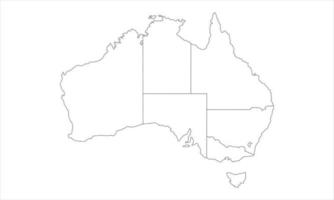 white background of australia map with line art design vector