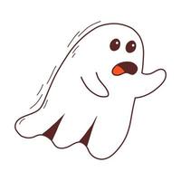 Spooky halloween ghost. Spooky poltergeist. Halloween scary ghostly monster. Halloween element. Trick or treat concept. vector