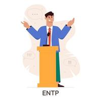 MBTI person types concept. Socionics mbti. Personality test. Flat vector illustration