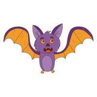 Cartoon bat. Halloween element. Trick or treat concept. Vector illustration in hand drawn style