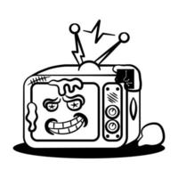 television zombie coloring book for halloween vector