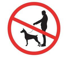 forbidding sign - dog walking is prohibited vector