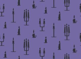 Seamless pattern with candles. Halloween texture in flat style. vector