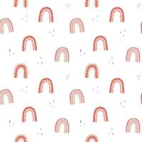 Cute seamless pattern with childish doodle rainbows. Design for textiles, nursery vector