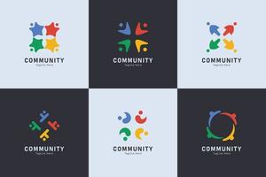 conjunto de personas y logotipo de la comunidad. vector