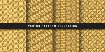 Flat art deco pattern collection vector