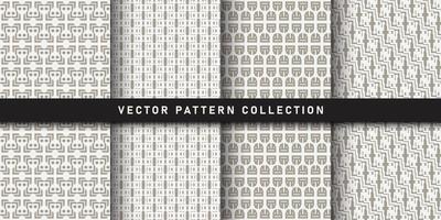 Flat art deco pattern collection vector