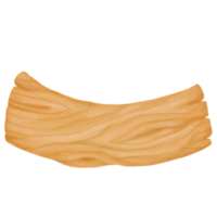 acuarela decorativa de tablero de madera con curvatura curva png