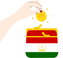 vetor de bandeira tajique desenhado à mão, vetor tajiquistão somoni desenhado à mão png