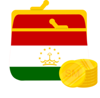 vetor de bandeira tajique desenhado à mão, vetor tajiquistão somoni desenhado à mão png