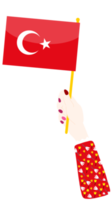 turkiska flagga vektor hand ritad, turkisk lire vektor hand dragen png