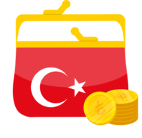 turkiska flagga vektor hand ritad, turkisk lire vektor hand dragen png