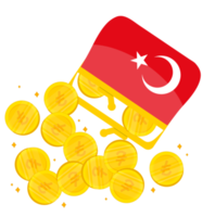 turkiska flagga vektor hand ritad, turkisk lire vektor hand dragen png