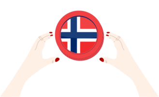 norwegischer Flaggenvektor handgezeichnet, norwegischer Kronenvektor handgezeichnet png