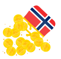 norwegischer Flaggenvektor handgezeichnet, norwegischer Kronenvektor handgezeichnet png