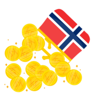 norska flagga vektor hand ritad,norsk krona vektor hand dragen png