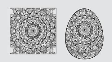 diseño de patrón de vector de flor de mandala sobre fondo blanco para colorear página