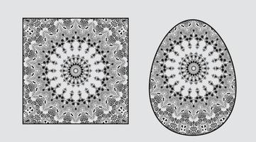 mandala with square frame on white background vector