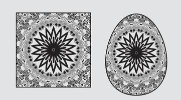 square Mandala mehndi style for coloring book page vector