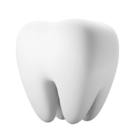 vit och rena dental molar- tand 3d ikon illustration png