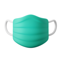illustration de l'icône 3d du masque chirurgical vert png