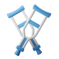 krücken deaktiviert handicap patientenwerkzeug 3d symbol illustration png