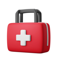 ilustración de icono 3d de botiquín de primeros auxilios médicos png