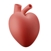 biología corazón humano órgano interno 3d icono ilustración png