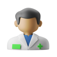 läkare man karaktär avatar 3d ikon illustration png