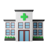 hospital clinic building 3d icon illustration png