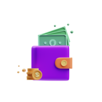 Representación de ilustración de icono financiero y de inversión púrpura 3d png