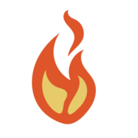 caricatura plana de fuego png