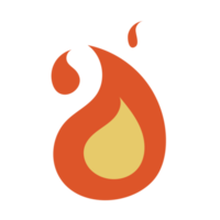 caricatura plana de fuego png