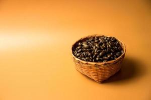 Basket and coffee beans for use photo