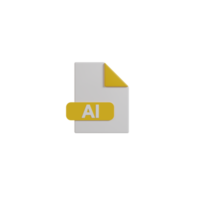 3D Isolated Document Format Icon png