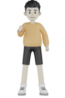 3D homem isolado com camisa de manga comprida fazendo atividade png