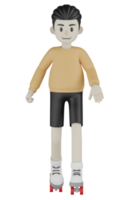 3d hombre aislado con camisa de manga larga haciendo actividad png