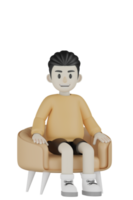 3D Isolated Man With Long Sleeve Shirt Doing Activity png