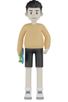 3D Isolated Man With Long Sleeve Shirt Doing Activity png