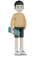 3D Isolated Man With Long Sleeve Shirt Doing Activity png