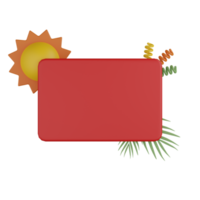 3D Isolated Summer Blank Box png