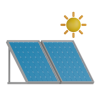 produção isolada de painéis solares 3D png