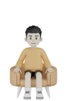 3d hombre aislado con camisa de manga larga haciendo actividad png