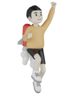 3D homem isolado com camisa de manga comprida fazendo atividade png