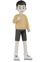 3d hombre aislado con camisa de manga larga haciendo actividad png